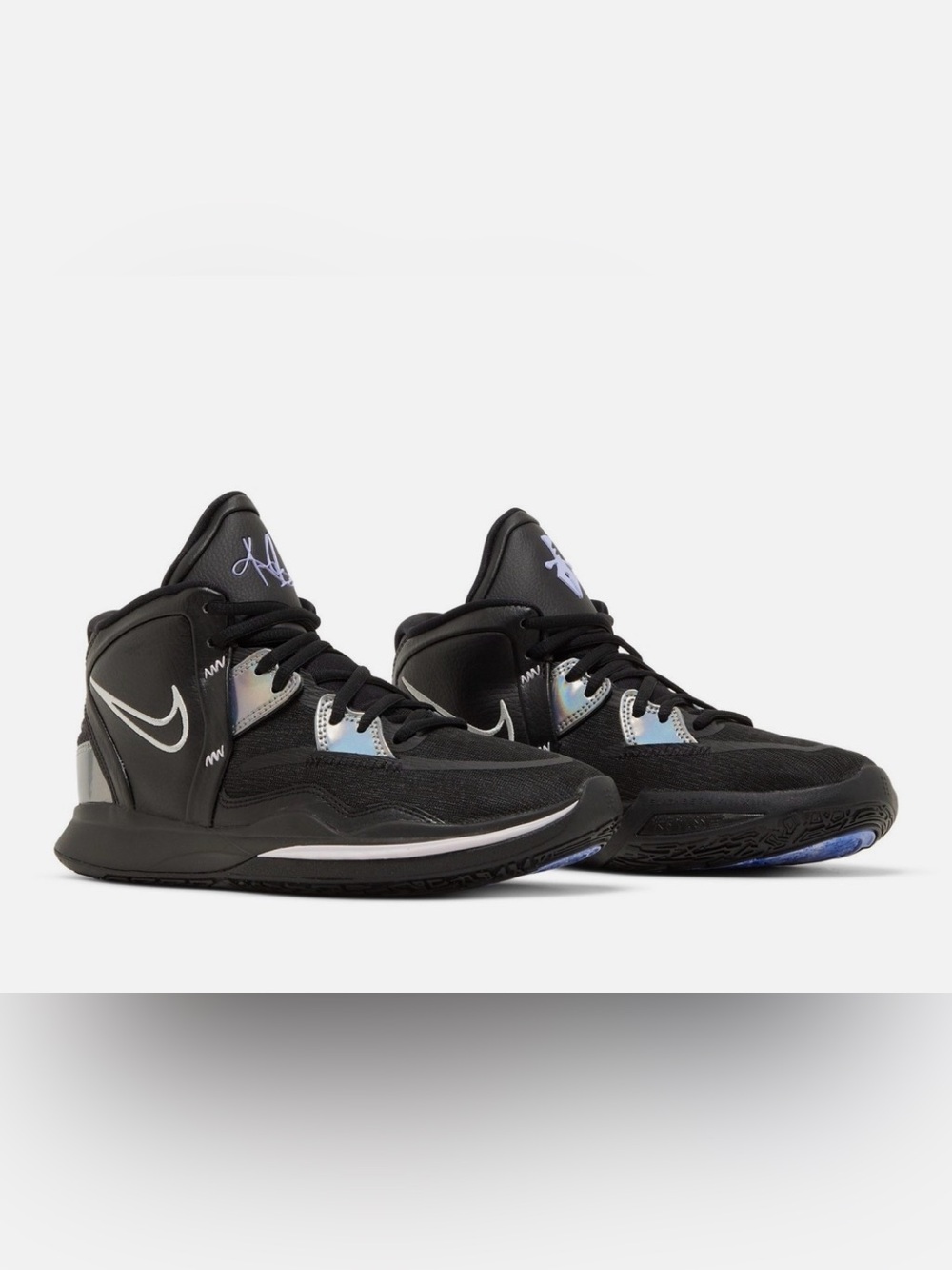 Nike Kyrie Infinity Black Metallic Silver Basketball Sneakers